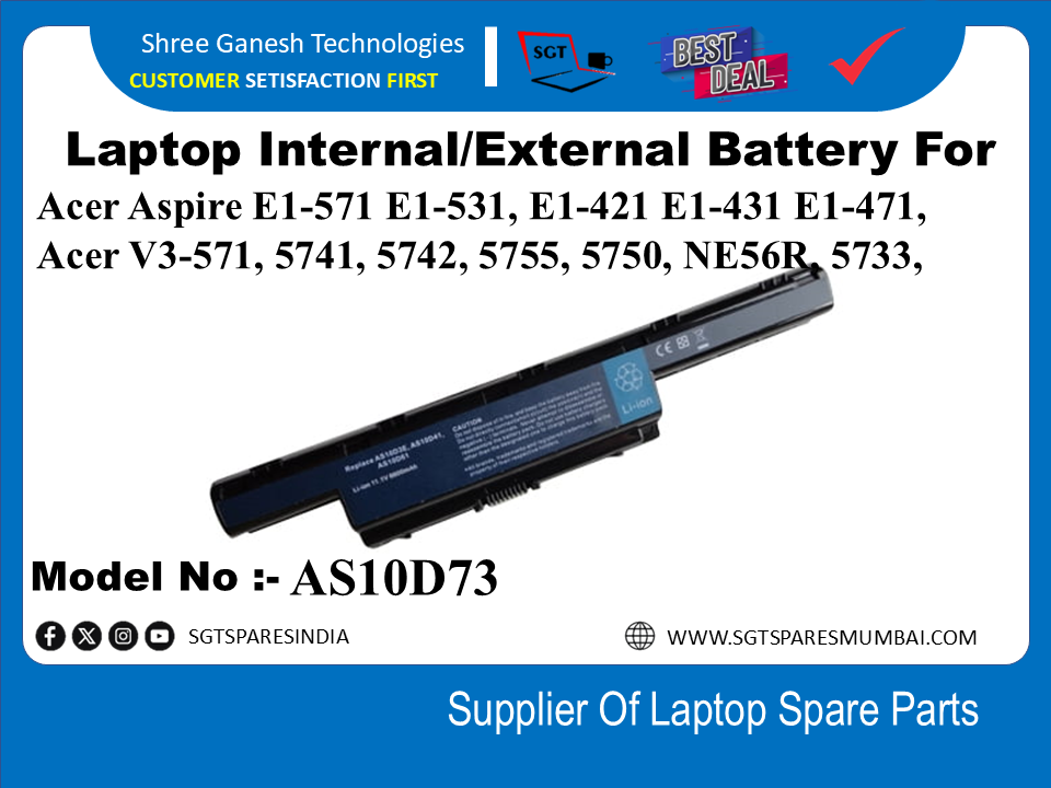 A-cer AS10D73 External Battery For Acer Aspire E1-571 E1-531, E1-421 E1-431 E1-471, Acer V3-571, 5741, 5742, 5755, 5750, NE56R, 5733,
