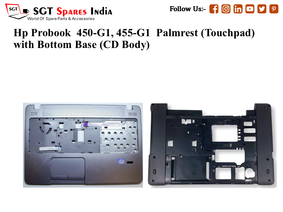 Hp Probook 450-G1, 455-G1 Palmrest (Touchpad) with Bottom Base (CD Body)