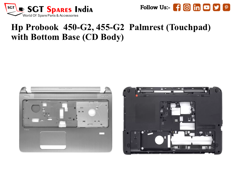 Hp Probook 450-G2, 455-G2 Palmrest (Touchpad) with Bottom Base (CD Body)