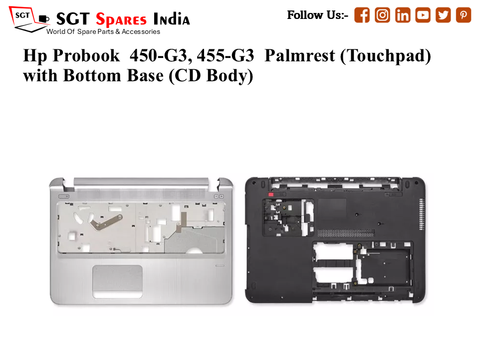 Hp Probook 450-G3, 455-G3 Palmrest (Touchpad) with Bottom Base (CD Body)