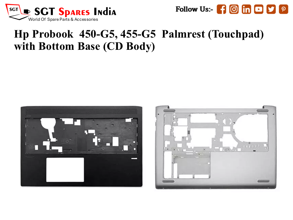 Hp Probook 450-G5, 455-G5 Palmrest (Touchpad) with Bottom Base (CD Body)