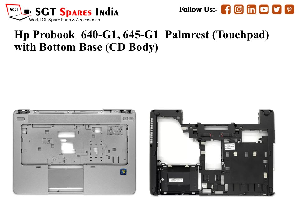 Hp Probook 640-G1, 645-G1 Palmrest (Touchpad) with Bottom Base (CD Body)
