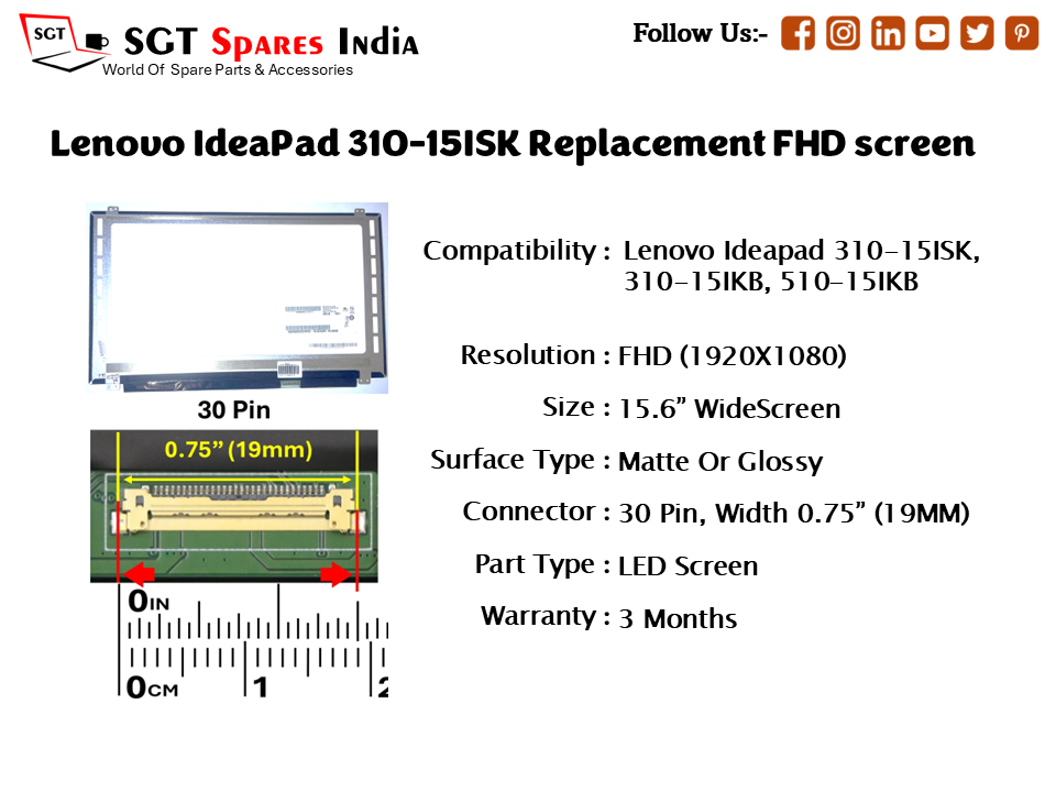 Lenovo IdeaPad 310-15ISK Replacement FHD screen