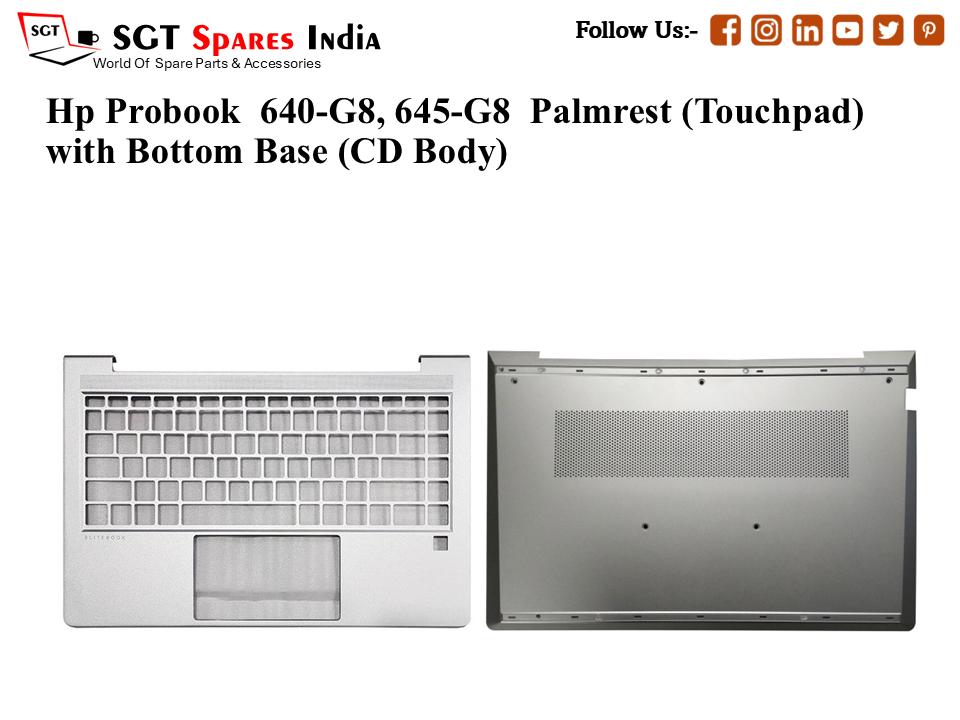 Hp Probook 640-G8, 645-G8 Palmrest (Touchpad) with Bottom Base (CD Body)