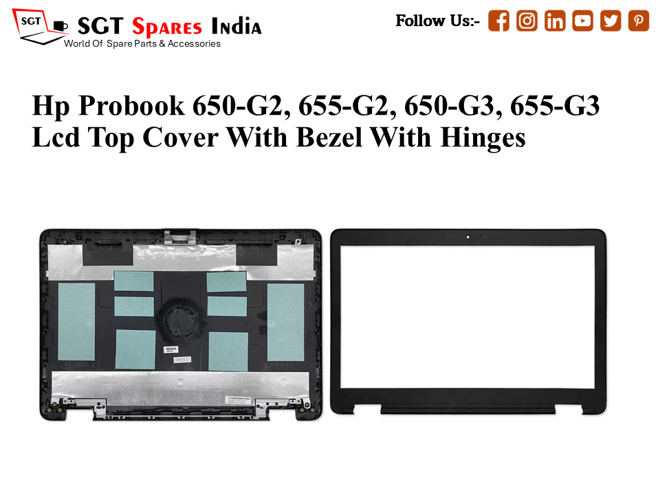 लैपटॉप एलसीडी टॉप कवर बेज़ल के साथ हिंज के साथ HP PROBOOK 650-G2,655-G2, 650-G3, 655-G3 के लिए