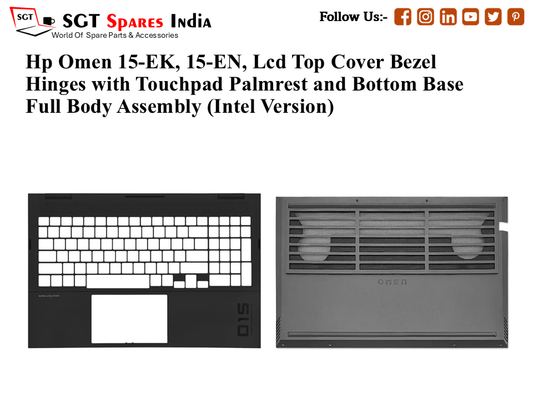 Hp Omen 15-EK, 15-EN, Palmrest (Touchpad) with Bottom Base (CD Body)