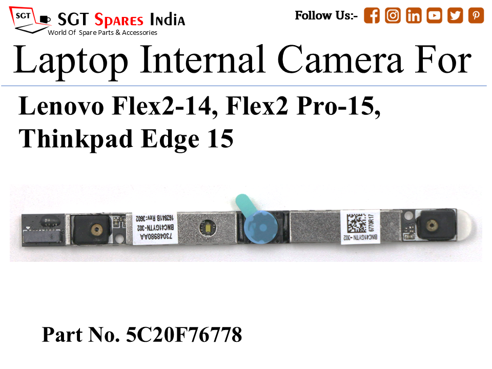 Le-novo 5C20F76778 Laptop Internal Camera For Lenovo Flex2-14, Flex2 Pro-15, Thinkpad Edge 15