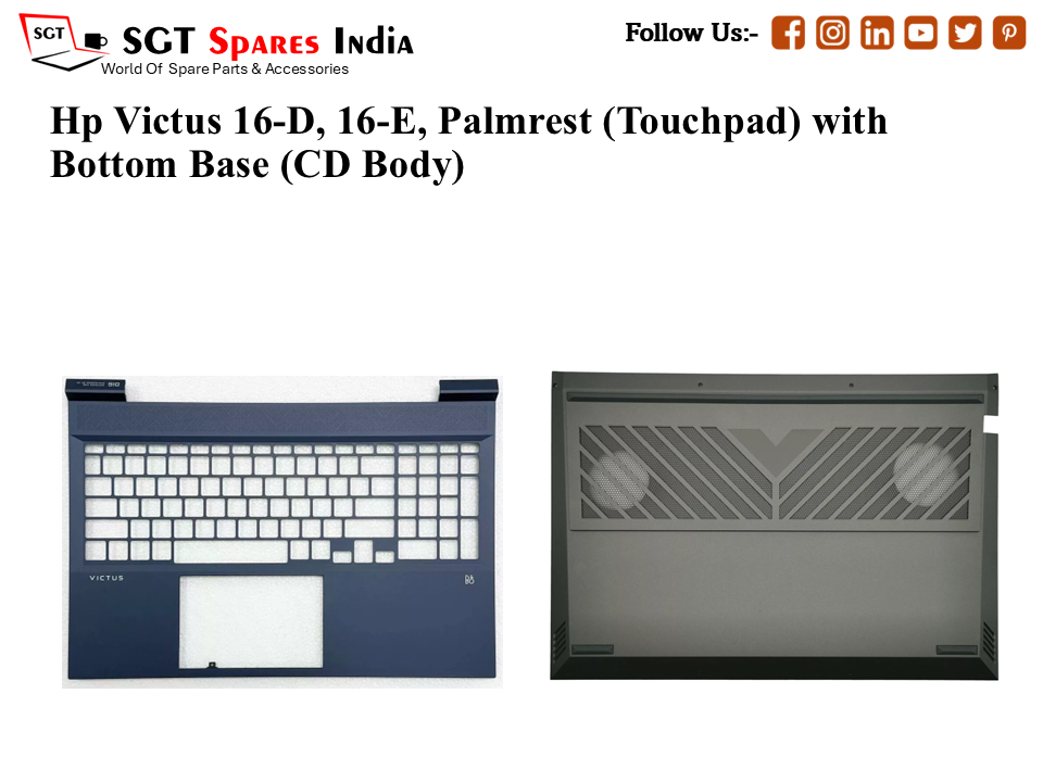 Hp Victus 16-D, 16-E, Palmrest (Touchpad) with Bottom Base (CD Body)