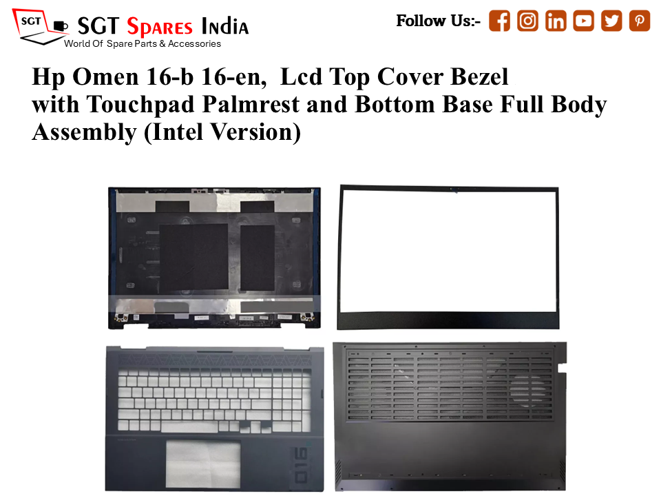 Hp Omen 16-b 16-en, Laptop Lcd Top Cover Bezel with Touchpad Palmrest and Bottom Base Full Body Assembly (Intel Version)
