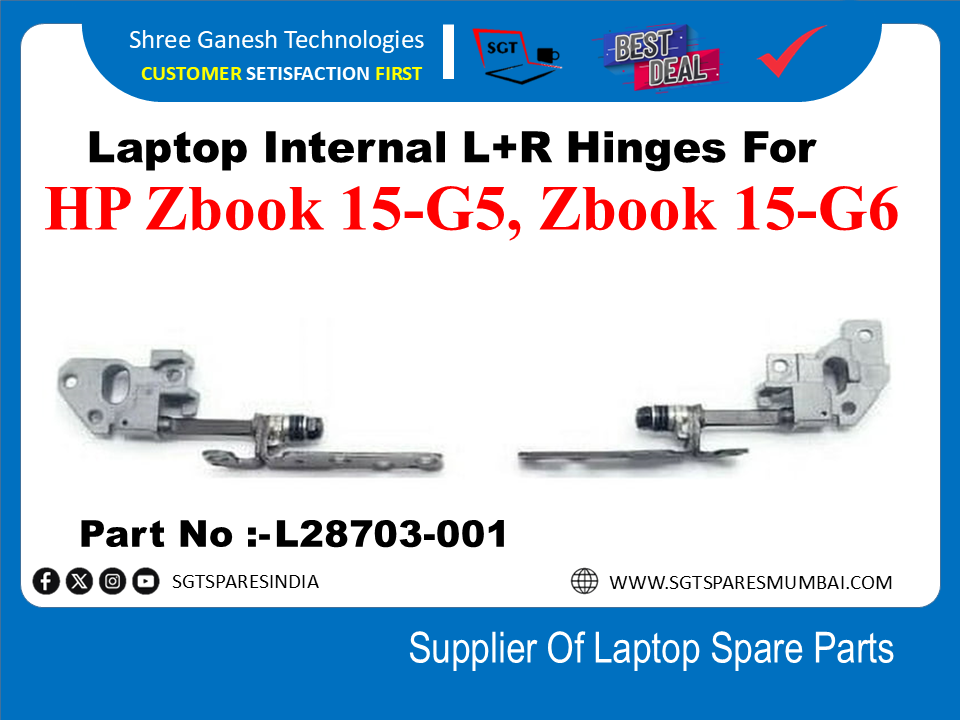 Laptop Internal L+R Hinges For HP Zbook 15-G5, Zbook 15-G6 Part No :- L28703-001