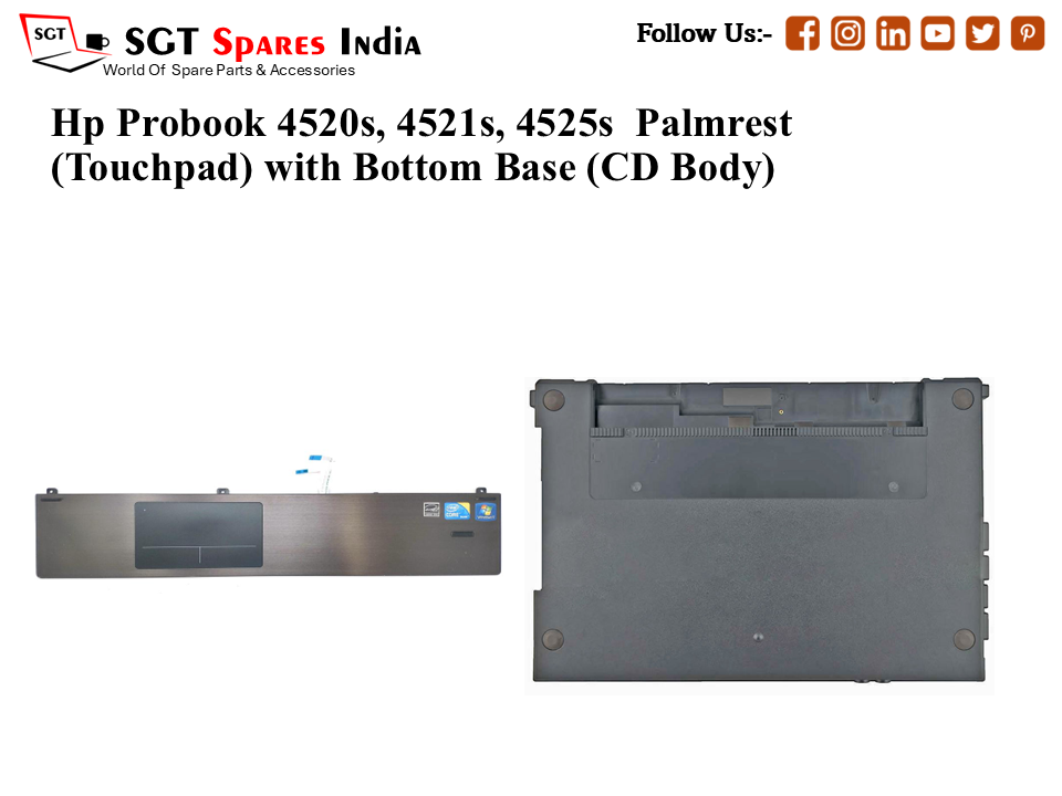 Hp Probook 4520s, 4521s, 4525s Palmrest (Touchpad) with Bottom Base (CD Body)