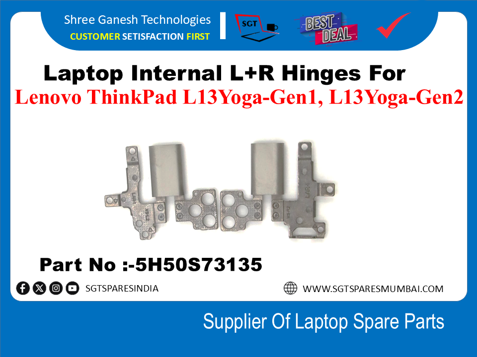 Laptop Internal L+R Hinges For Lenovo ThinkPad L13Yoga-Gen1, L13Yoga-Gen2 Part No :-5H50873135