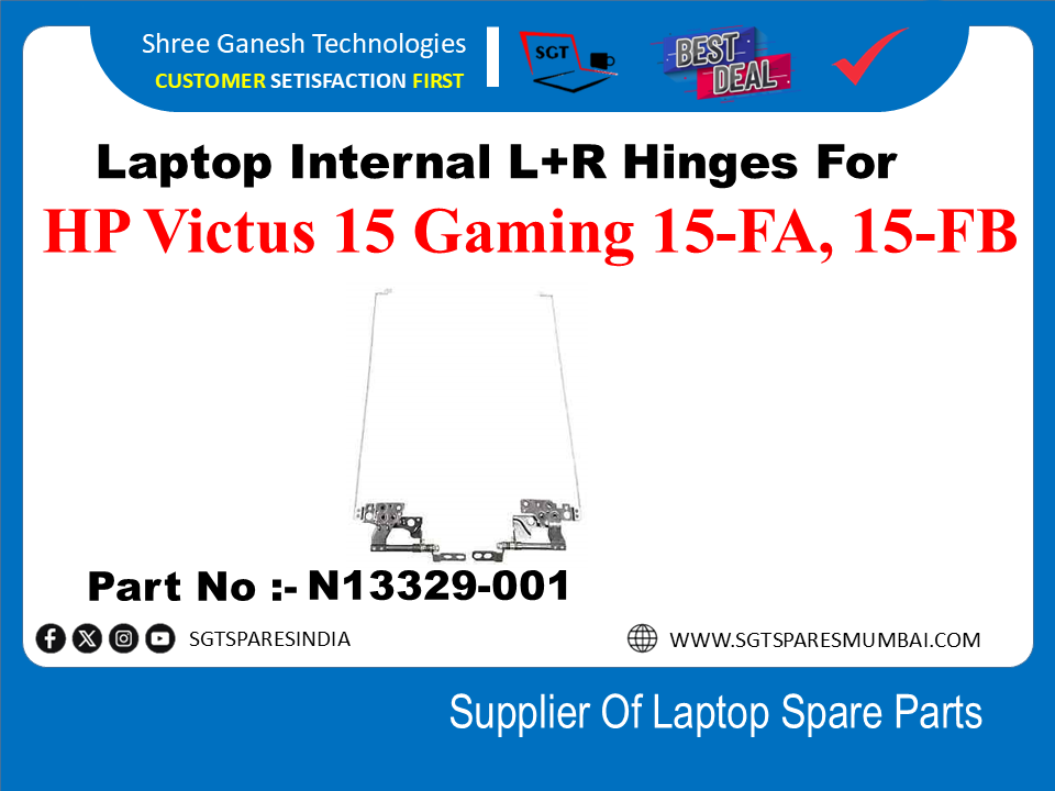 Laptop Internal L+R Hinges For HP Victus 15 Gaming 15-FA, 15-FB Part No :- N13329-001