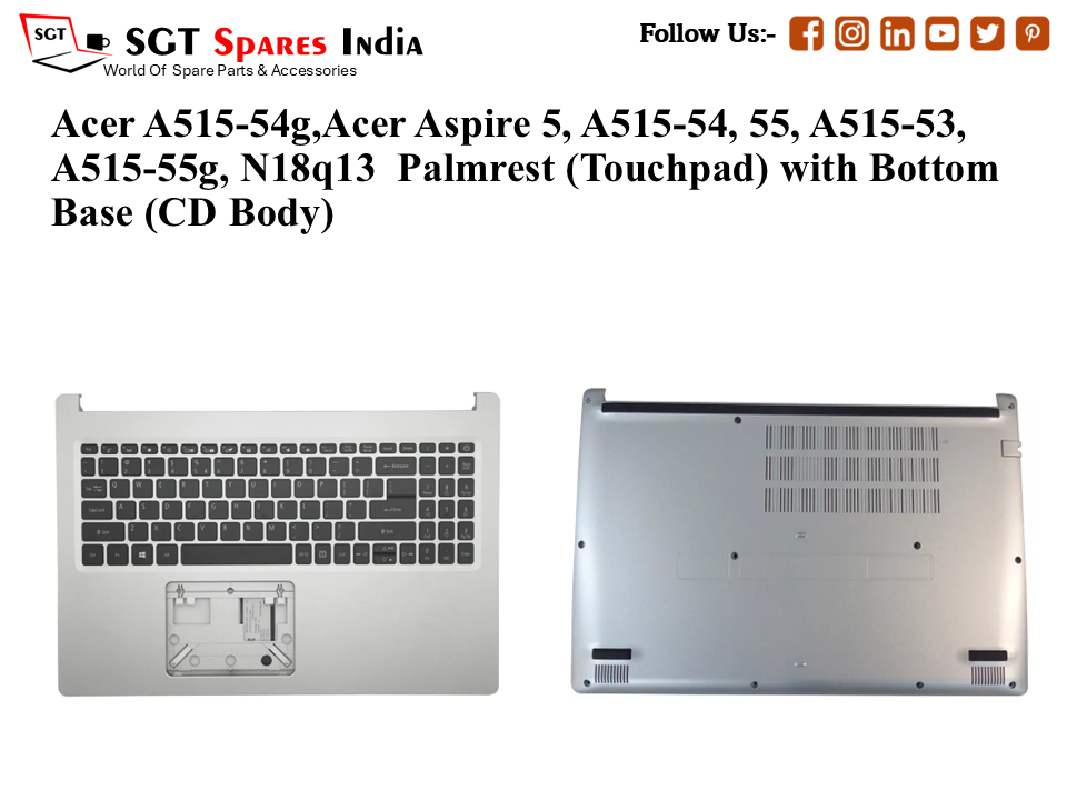 Acer A515-54g,Acer Aspire 5, A515-54, 55, A515-53,A515-55g, N18q13 Palmrest (Touchpad) with Bottom Base (CD Body)