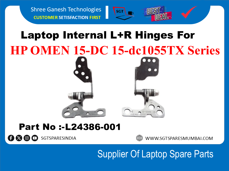 Laptop Internal L+R Hinges For HP OMEN 15-DC 15-dc1055TX Series Part No :- L24386-001