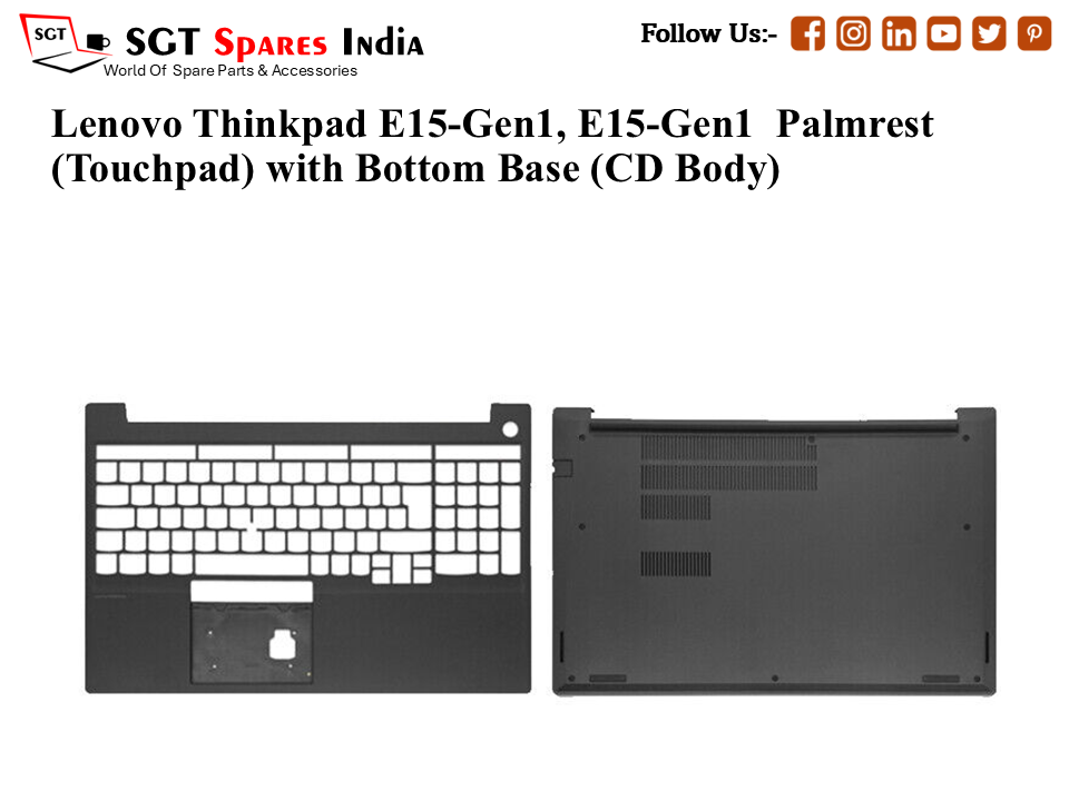 Lenovo Thinkpad E15-Gen1, E15-Gen1 Palmrest (Touchpad) with Bottom Base (CD Body)