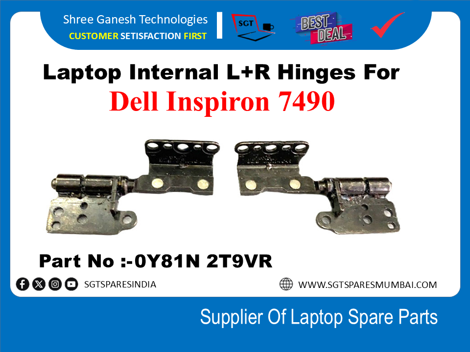 Laptop Internal L+R Hinges For Dell Inspiron 7490 Part No:- 0Y81N 2T9VR