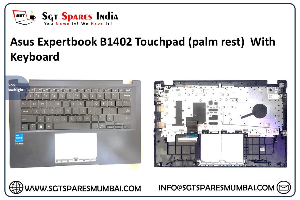 Asus Expertbook B1402 Touchpad (palm rest) With Keyboard , black colour , Non Backlight