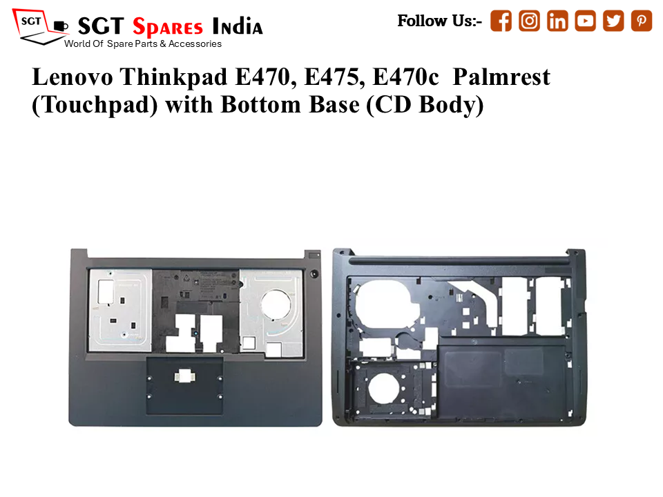 LENOVO THINKPAD E470, E470C, E475 Palmrest (Touchpad) with Bottom Base (CD Body)