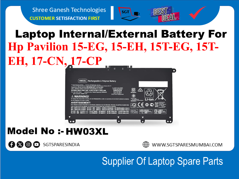 H-P HW03XL Internal Battery For Hp Pavilion 15-EG, 15-EH, 15T-EG, 15T-EH, 17-CN, 17-CP