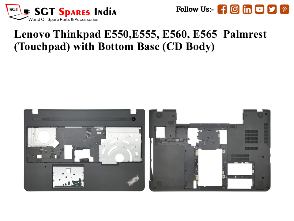 Lenovo Thinkpad E550, E555, E560, E565 Palmrest (Touchpad) with Bottom Base (CD Body)