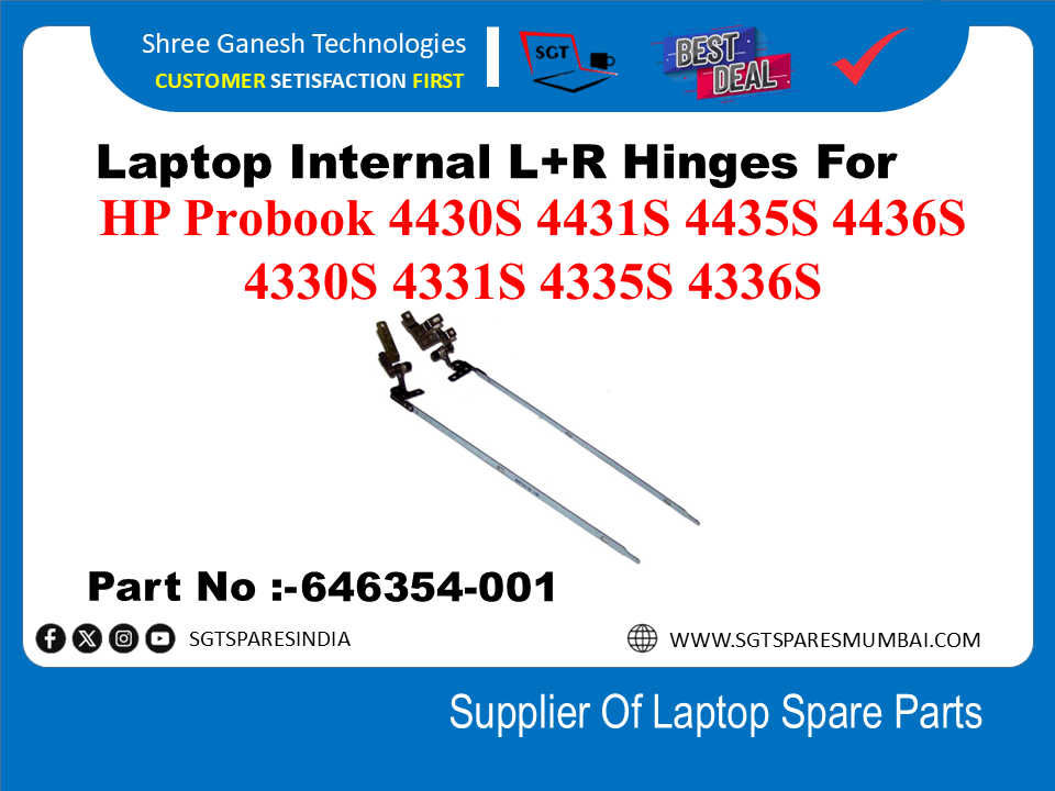 HP Probook 4430S 4431S 4435S 4436S, 4330S 4331S 4335S 4336S के लिए लैपटॉप इंटरनल L+R हिंजेस पार्ट नंबर:- 646354-001