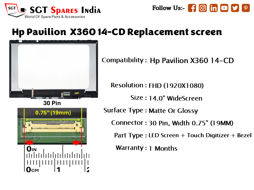 Hp Pavilion X360 14-CD Replacement Touchscreen