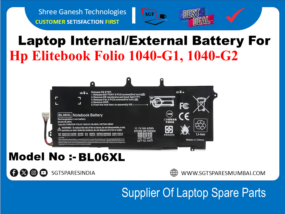 H-P BL06XL Internal Battery For Hp Elitebook Folio 1040-G1, 1040-G2