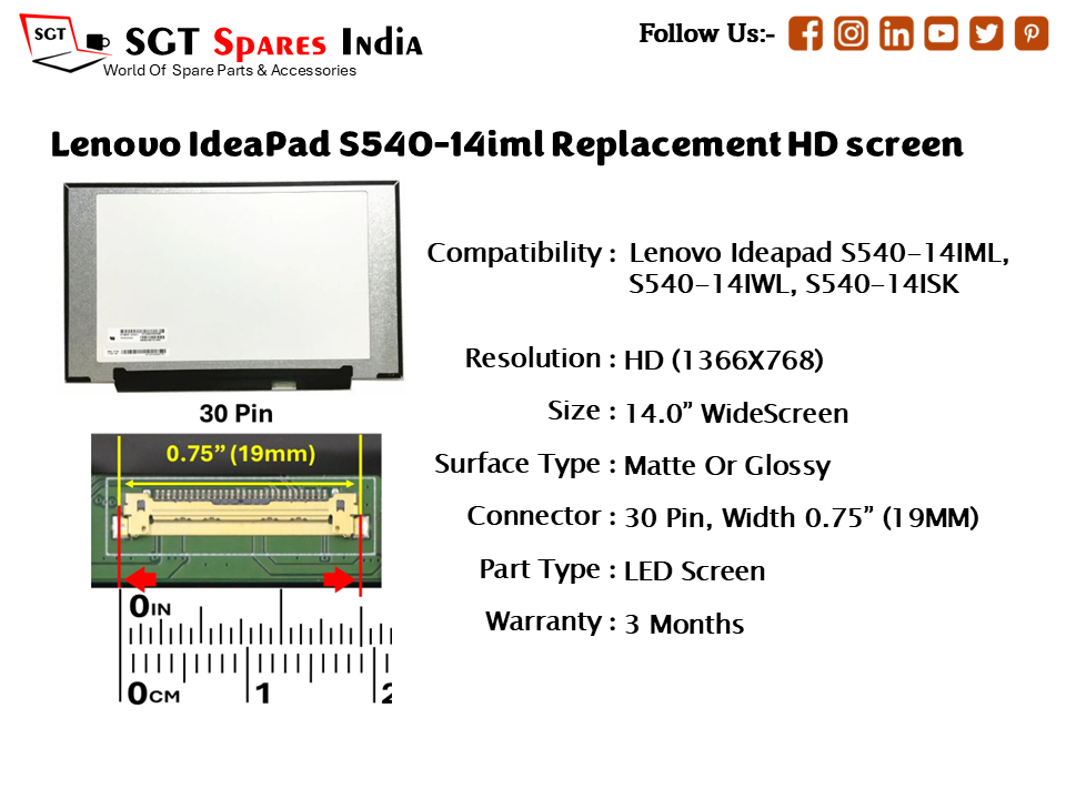 Lenovo IdeaPad S540-14iml Replacement HD screen