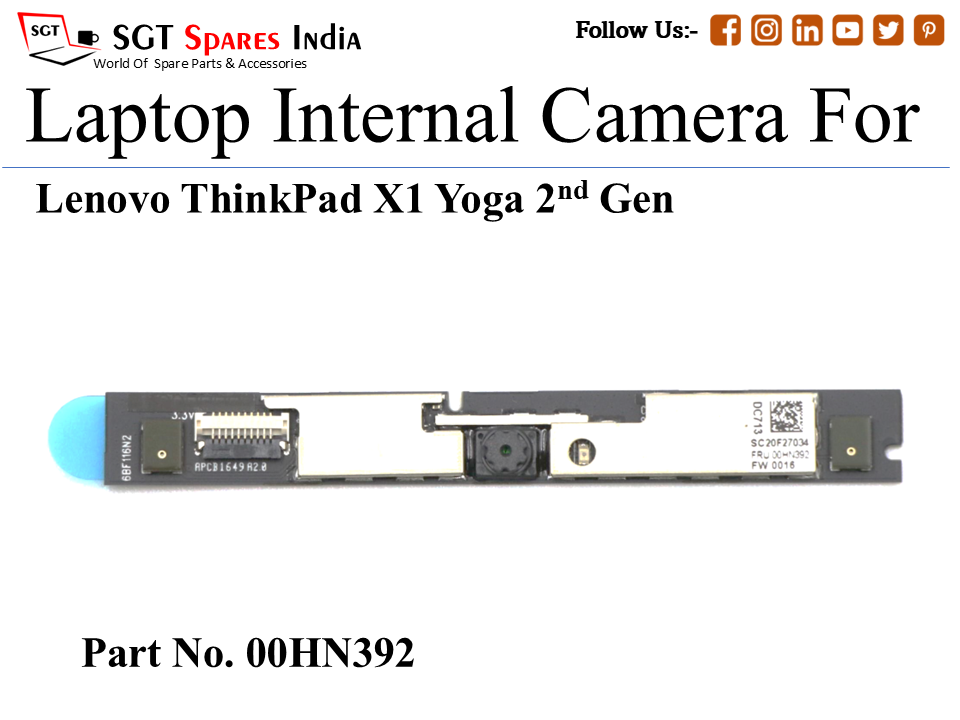 Le-novo 00HN392 Laptop Internal Camera For Lenovo ThinkPad X1 Yoga 2nd Gen