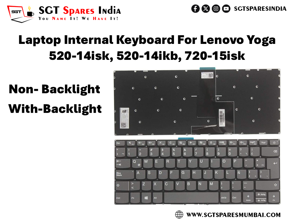 Laptop Internal Keyboard For Lenovo Yoga 520-14isk, 520-14ikb, 720-15isk With-Backlight Non- Backlight