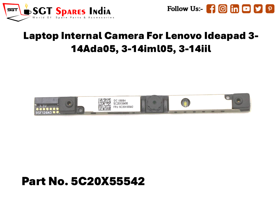 Laptop Internal Camera For Lenovo Ideapad 314Ada05, 3-14iml05, 3-14iil Part No. 5C20X55542
