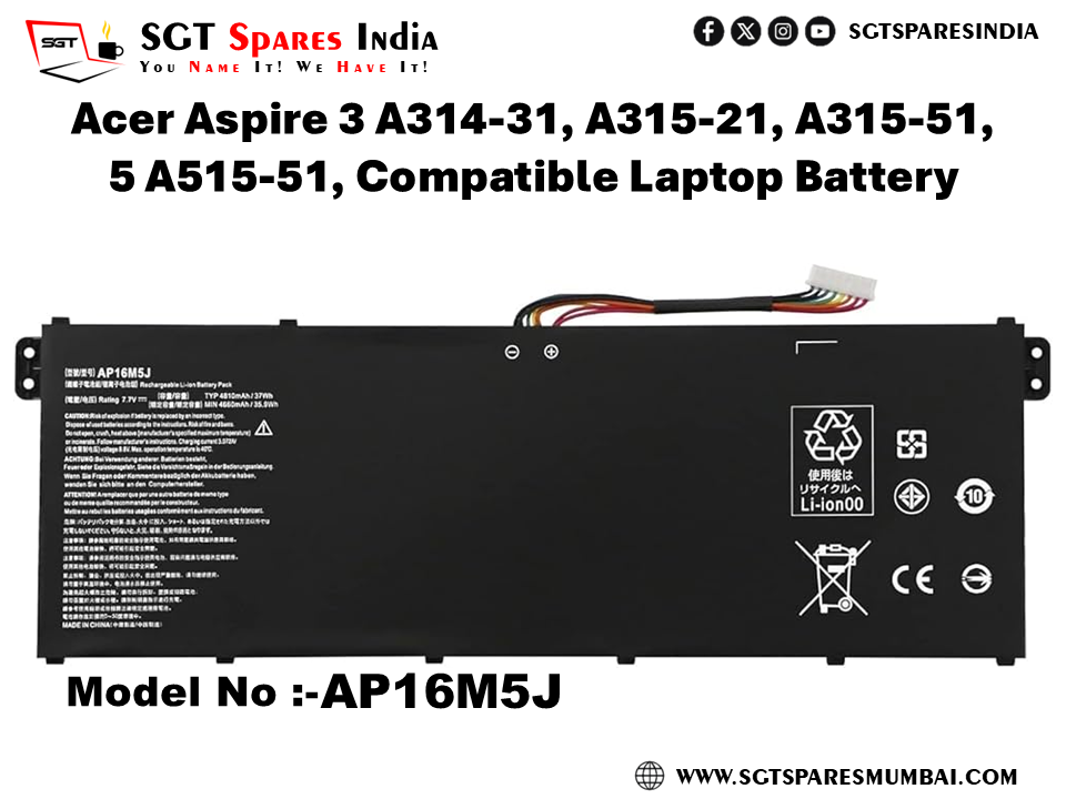 AP16M5J FOR Acer Aspire 3 A314-31, A315-21, A315-51, 5 A515-51, Compatible Laptop Battery