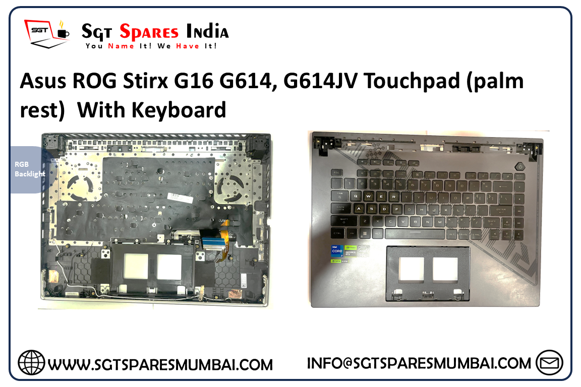 Asus ROG Stirx G16 G614, G614JV Touchpad (palm rest) With Keyboard , Gray Colour , RGB Backlight