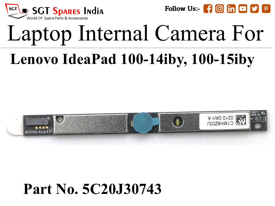 Le-novo 5C20J30743 Laptop Internal Camera For Lenovo IdeaPad 100-14iby, 100-15iby