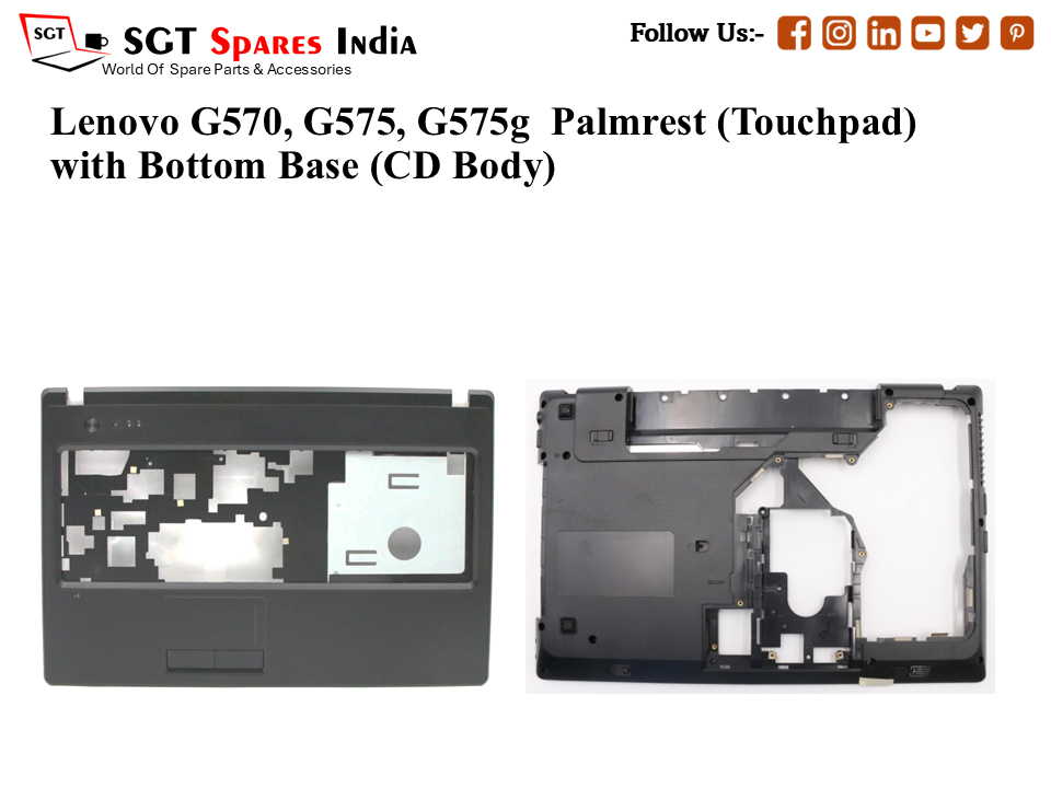 Lenovo G570, G575, G575g Palmrest (Touchpad) with Bottom Base (CD Body)