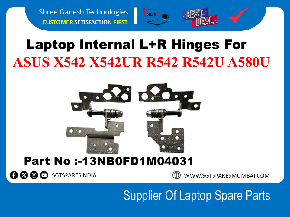 Laptop Internal L+R Hinges For Asus X542 X542UR R542 R542U A580U Part No :-13NB0FD1M04031