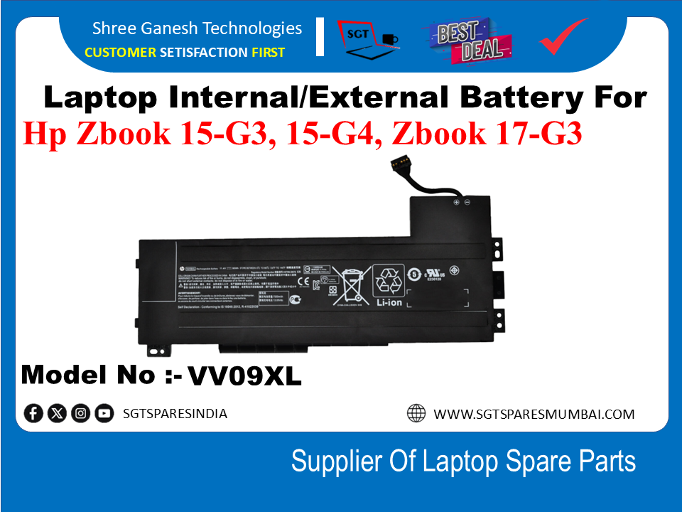 H-P VV09XL Internal Battery For Hp Zbook 15-G3, 15-G4, Zbook 17-G3
