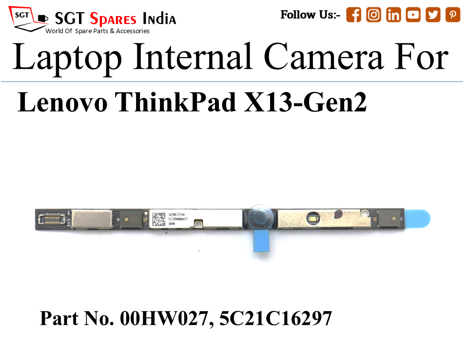 Le-novo 00HW027, 5C21C16297 Laptop Internal Camera For Lenovo ThinkPad X13-Gen2