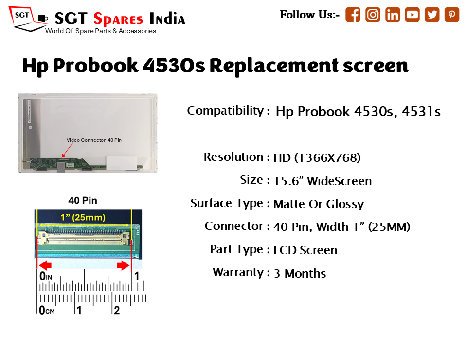 Hp Probook 4530s Replacement screen