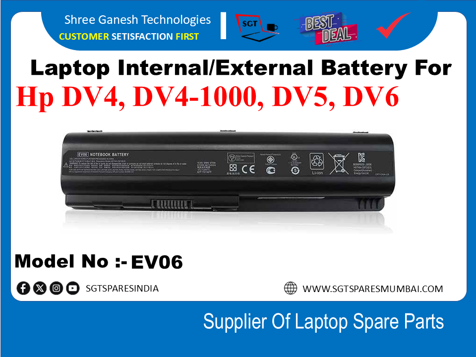 H-P EV06 External Battery For Hp DV4, DV4-1000, DV5, DV6