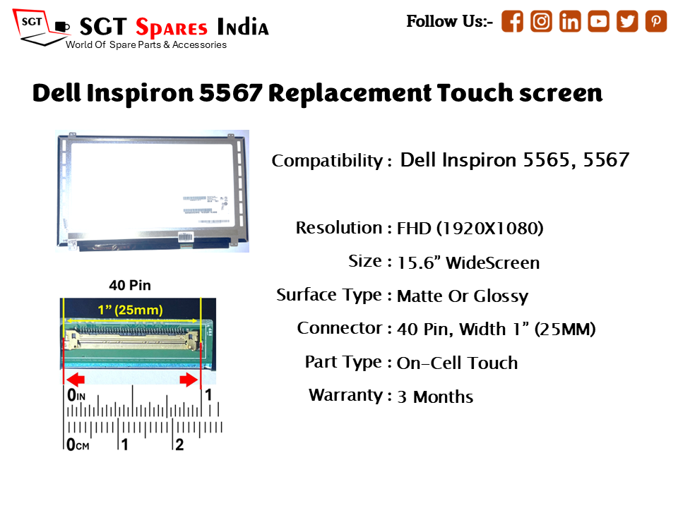 Dell Inspiron 5567 Replacement Touch screen