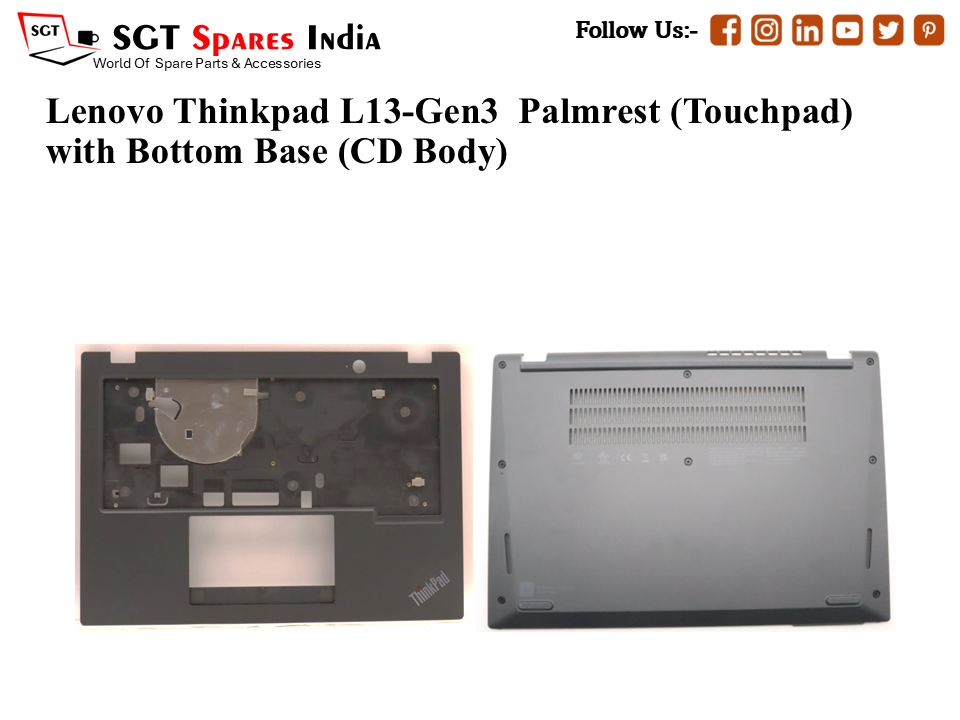Lenovo Thinkpad L13-Gen3 Palmrest (Touchpad) with Bottom Base (CD Body)