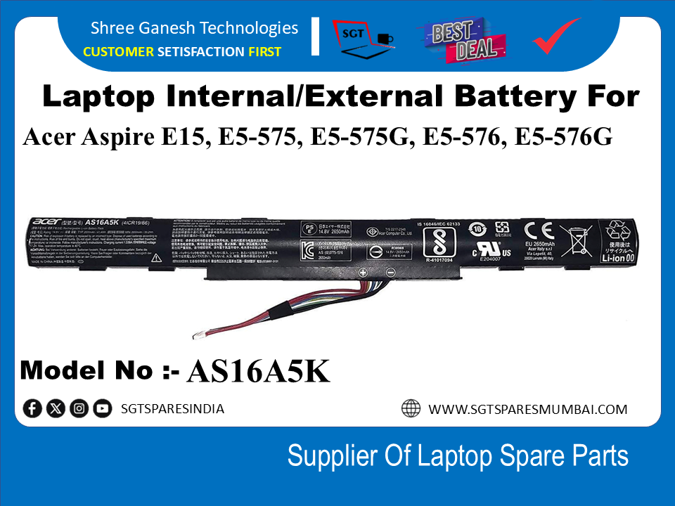 A-cer AS16A5K Internal Battery For Acer Aspire E15, E5-575, E5-575G, E5-576, E5-576G