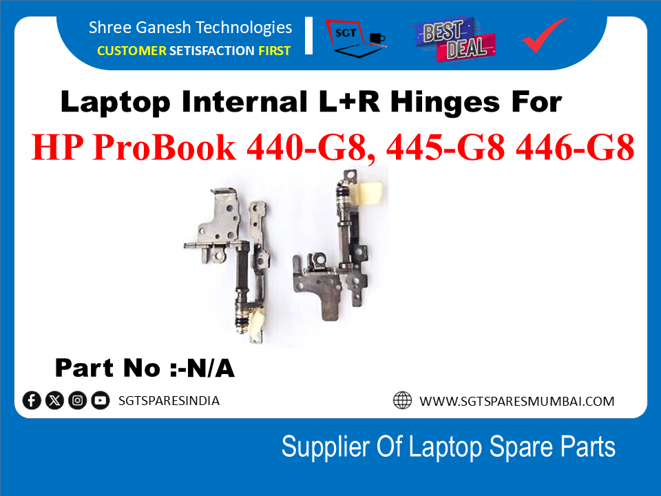 Laptop Internal L+R Hinges For HP ProBook 440-G8, 445-G8 446-G8 Part No :-N/A