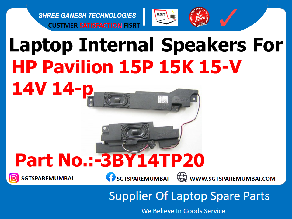 Laptop Internal Speakers For HP Pavilion 15P 15-P 15-K 15K 15-V 14V 14-p Part No.:-3BY14TP20