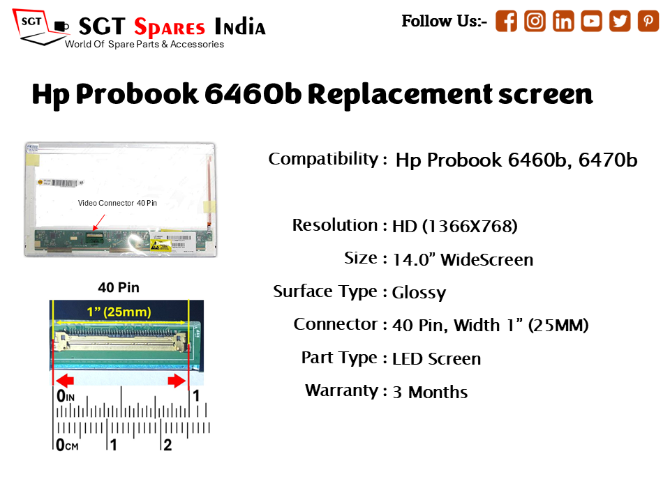 Hp Probook 6460b Replacement screen