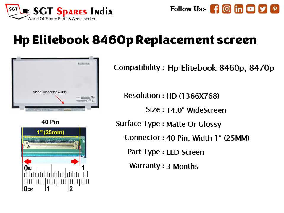 Hp Elitebook 8460p Replacement screen