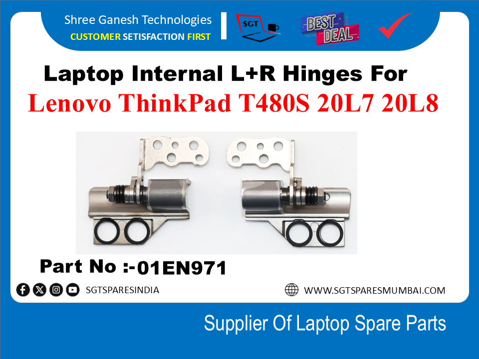 Laptop Internal L+R Hinges For Lenovo ThinkPad T480s 20L7 20L8 Part No :-01EN971