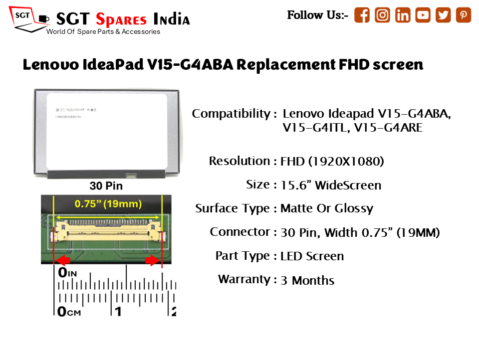 Lenovo IdeaPad V15-G4ABA Replacement FHD screen